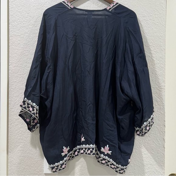 J.Jill open front embroidered ruana Kimono Size S-L - Picture 6 of 7